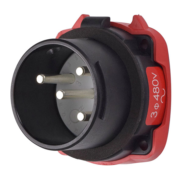 35-18043-HAZ - DS20 INLET POLY BLACK SIZE 2 TYPE 4X 3P+G 20A 480 VAC 60 Hz NO AUX